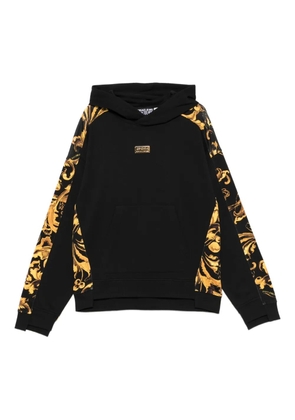 Versace Jeans Couture baroque-print panelled hoodie - Black