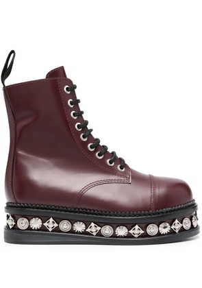 Toga Pulla stud-embellished leather boots - Red