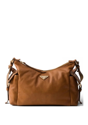 Prada Explore logo plaque shoulder bag - Brown