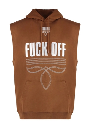 VETEMENTS cotton-blend hoodie - Brown