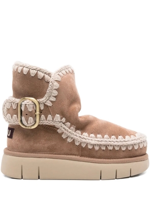 Mou Bounce buckle-strap boots - Brown
