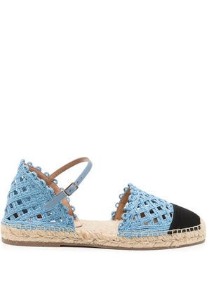 Aquazzura Sunburst crochet-knit espadrilles - Blue