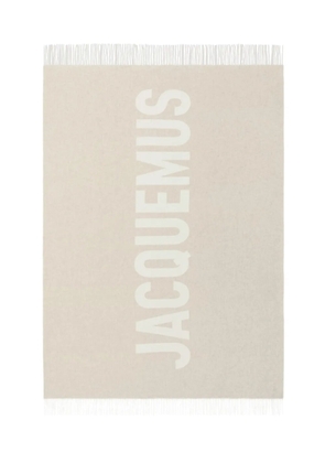 Jacquemus logo-jacquard wool scarf - Neutrals