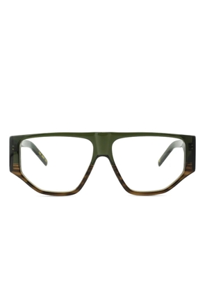 Lesca geometric-frame acetate glasses - Green
