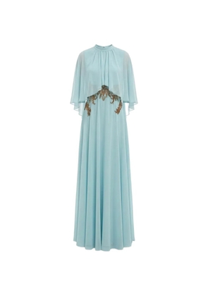 Saiid Kobeisy cape-overlay sequin-embellished dress - Blue