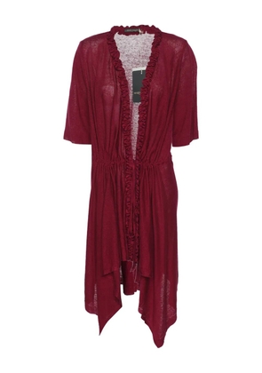 Marina Rinaldi ruffle drawstring cardi-coat - Red