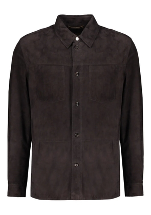 Moorer Bobbio leather shirt jacket - Brown