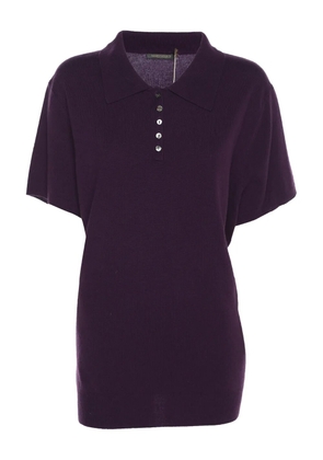 Marina Rinaldi knit short-sleeve polo shirt - Purple