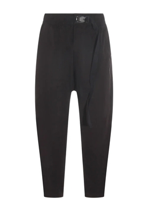 Thom Krom buckle-fastening elastic-waist straight-leg trousers - Black