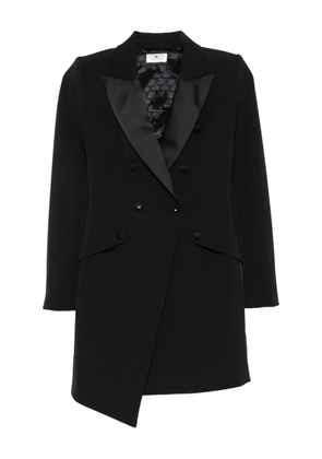 Elisabetta Franchi satin-lapel double-breasted mini dress - Black