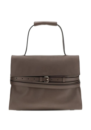 Moschino buckle-fastening tote bag - Brown