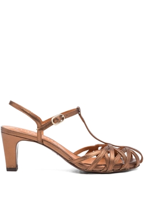 Chie Mihara 70mm Keiko woven-strap pumps - Brown