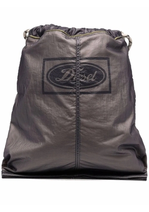 Diesel logo-print drawstring backpack - Grey