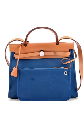Hermès Pre-Owned Herbag Zip Leather and Toile 31 shoulder bag - Blue