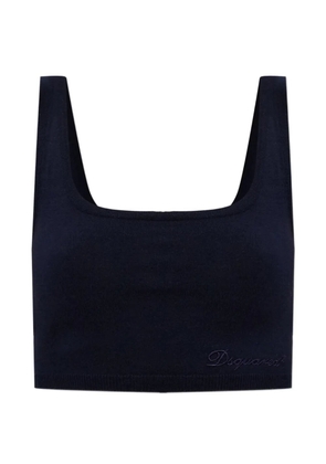 DSQUARED2 embroidered crop top - Blue