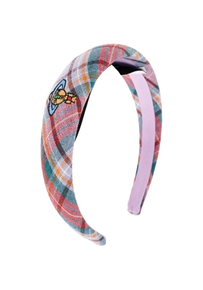 Vivienne Westwood embroidered plaid headband - Purple