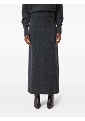 Closed high-waisted A-line skirt - Grey