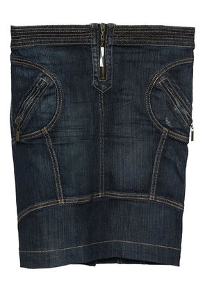 Just Cavalli Vintage pre-owned zip-detail denim skirt - Blue