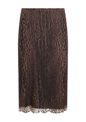 TOM FORD leopard-print lace skirt - Brown
