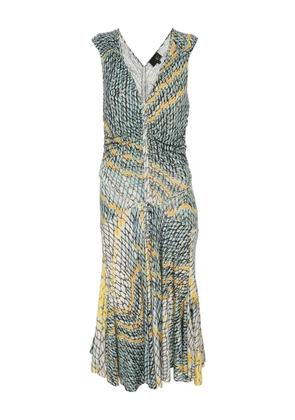 Just Cavalli Vintage knit V-neck midi dress - Blue