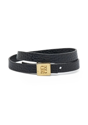 Carolina Herrera Vintage leather wrap bracelet - Black