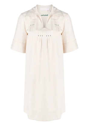 See by Chloé short-sleeve embroidered minidress - White