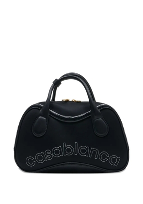Casablanca logo-detail leather tote bag - Black