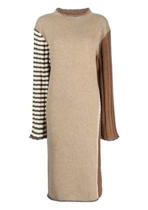 YANYAN KNITS long-sleeve knitted midi dress - Brown