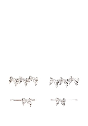 Alessandra Rich bow-embellished hair clips - Silver