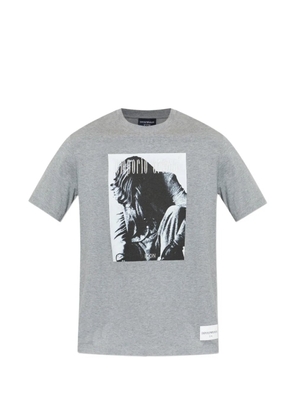 Emporio Armani graphic-print cotton T-shirt - Grey