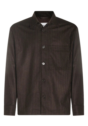 NN07 pinstripe-print shirt - Brown