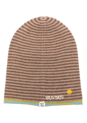 YANYAN KNITS logo-embroidered striped beanie - Multicolour