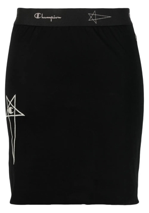 Rick Owens X Champion elasticated logo-waistband skirt - Black