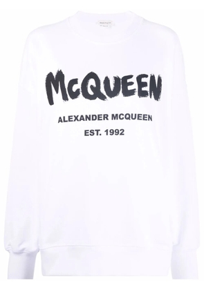 Alexander McQueen logo-print cotton sweatshirt - White