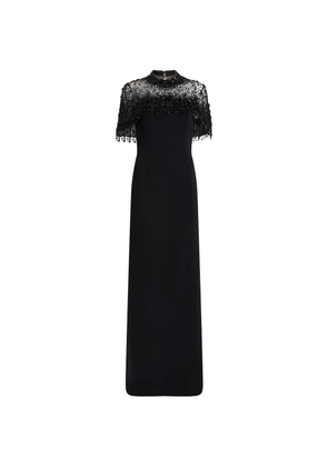 Jenny Packham Livia beaded-embellishment zip-up maxi dress - Black