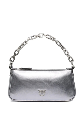 PINKO chain-link metallic leather shoulder bag - Silver