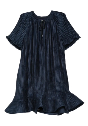 Simkhai plissé ruffled mini dress - Blue