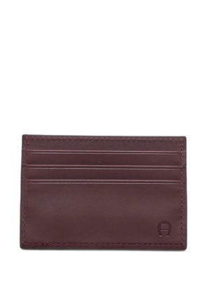 Aigner Vintage logo-embossed leather card holder - Red