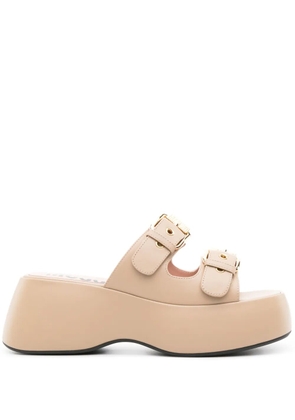 Moschino 75mm Dolly leather sandals - Neutrals