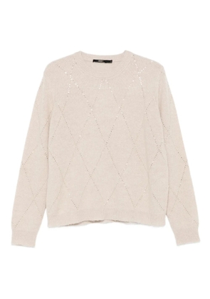 Seventy diamond-pattern sequin-embellished sweater - Neutrals