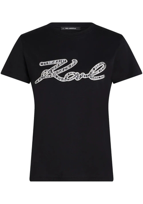 Karl Lagerfeld Bouclé Signature T-shirt - Black
