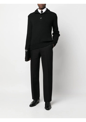 TOM FORD ribbed-knit quarter-button jumper - Black