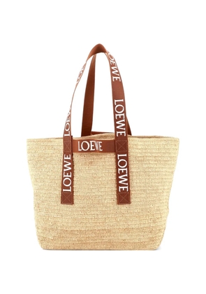 Loewe Pre-Owned Fold Logo Strap Raffia Large tote bag - Brown