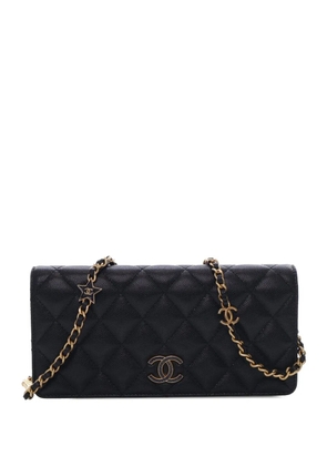CHANEL Pre-Owned 2021-2025 Quilted Caviar Glitter CC Roller Skate Clutch With Chain shoulder bag - Black