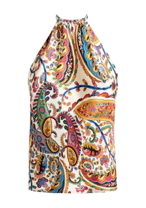 ETRO floral paisley halterneck blouse - Neutrals