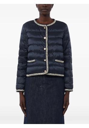 Max Mara embellished-trim padded jacket - Blue
