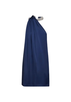 Stella McCartney asymmetric pearl-necklace mini dress - Blue