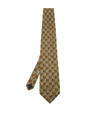 Ermenegildo Zegna Vintage floral striped silk tie - Neutrals