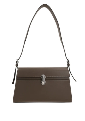 Savette turn-lock flap shoulder bag - Brown