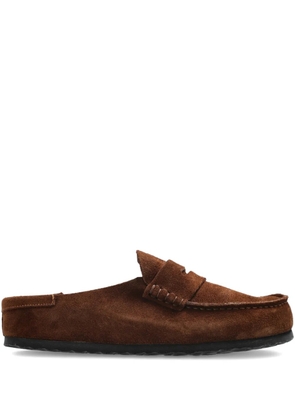 Birkenstock Naples Wrapped suede mules - Brown